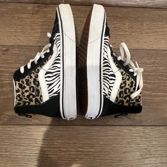 Vans Girls Animal Mix Sk8 High Top Sneakers, Cheetah, Zebra, Sz 2.5, Zip Back - Picture 7 of 10